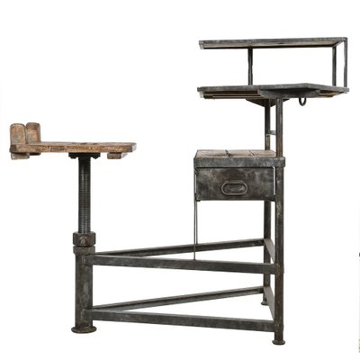 Antique Sculptor's Worktable in Wood & Metal-NQ-1721218