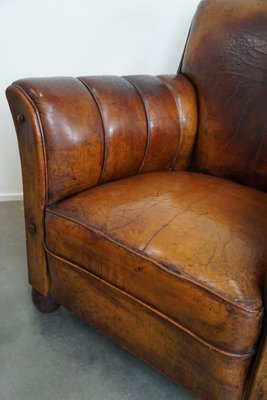 Antique Sheep Leather Armchairs, Set of 2-HPP-1824155