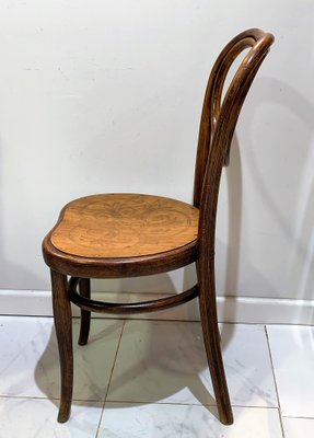 Antique Side Chairs with Embossed Wooden Seat by Michael Thonet for Gebrüder Thonet Vienna GmbH, Set of 2-IKW-786634