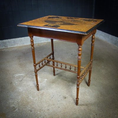 Antique Side Table in Inlaid Wood-IA-1412495