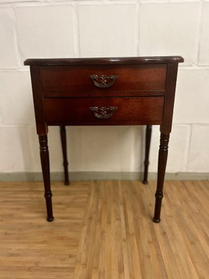 Antique Side Table with Marble Top-SZM-1772358