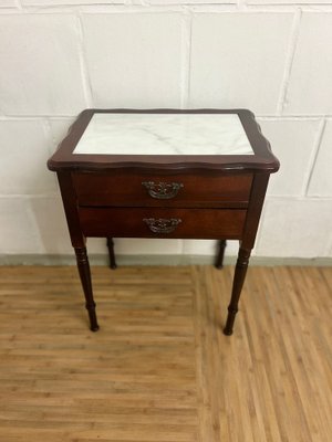 Antique Side Table with Marble Top-SZM-1772358