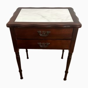 Antique Side Table with Marble Top-SZM-1772358