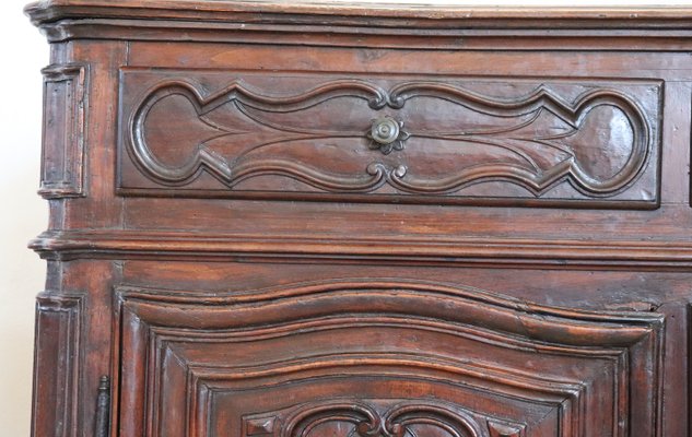 Antique Sideboard in Solid Walnut with Plate Rack, 1680s-DCO-1352045