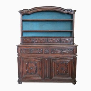 Antique Sideboard in Solid Walnut with Plate Rack, 1680s-DCO-1352045