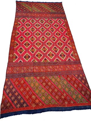 Antique Silk Embroidered Wall Hanging, Swat Valley Pulkari, 1890s-UZN-1433735