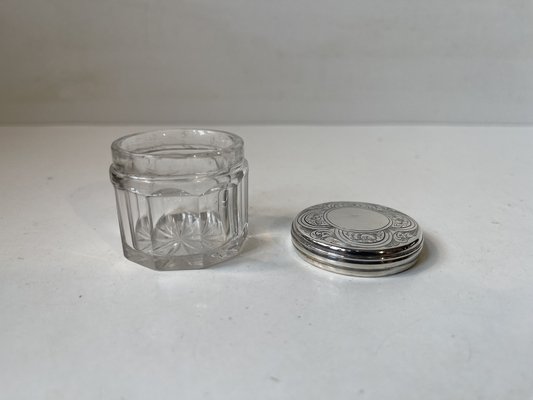 Antique Silver and Crystal Vanity Jar from Thomas Wallis, 1834-LCR-1768607