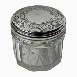 Antique Silver and Crystal Vanity Jar from Thomas Wallis, 1834-LCR-1768607