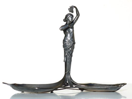 Antique Silver Metalware Female Figure by Albert Mayer for WMF-KGD-768871