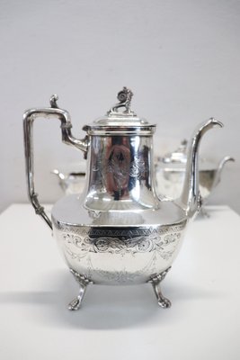 Antique Silver Plate Tea and Coffee Set by Mark Reed & Barton, 1880s, Set of 3-DCO-1294976