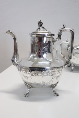 Antique Silver Plate Tea and Coffee Set by Mark Reed & Barton, 1880s, Set of 3-DCO-1294976