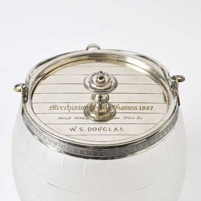 Antique Silver-Plated Barrel Biscuit Box, 1887-IXK-936315