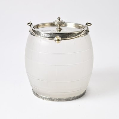 Antique Silver-Plated Barrel Biscuit Box, 1887-IXK-936315