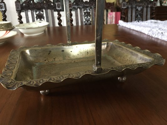 Antique Silver Plated Brass Basket-WQQ-646984