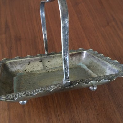 Antique Silver Plated Brass Basket-WQQ-646984