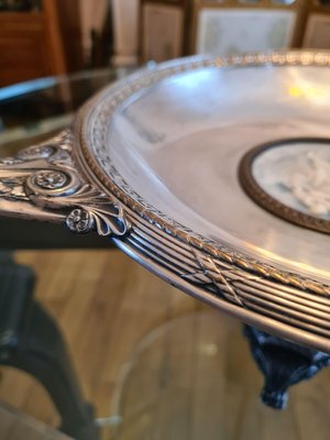 Antique Silver-Plated Metal & Biscuit Porcelain Tazza Dish from WMF-AWH-901385