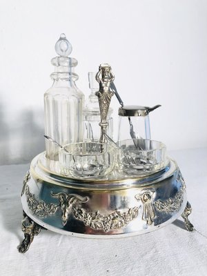 Antique Silver-Plated Table Service Set, 1900s, Set of 8-RZY-715070