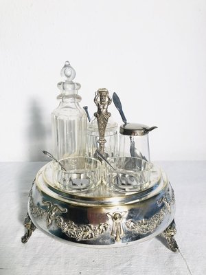 Antique Silver-Plated Table Service Set, 1900s, Set of 8-RZY-715070