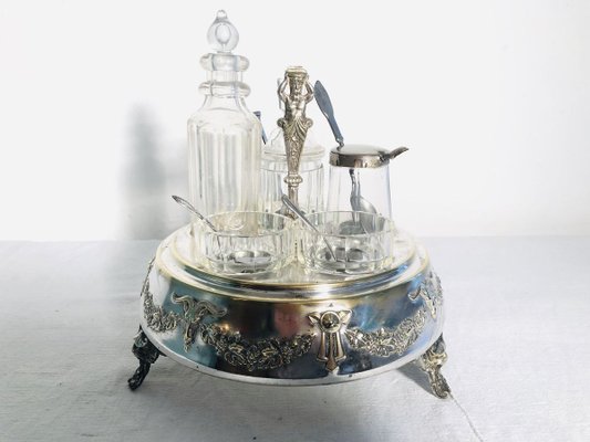 Antique Silver-Plated Table Service Set, 1900s, Set of 8-RZY-715070