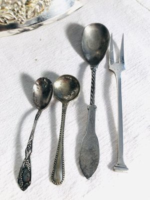 Antique Silver-Plated Table Service Set, 1900s, Set of 8-RZY-715070