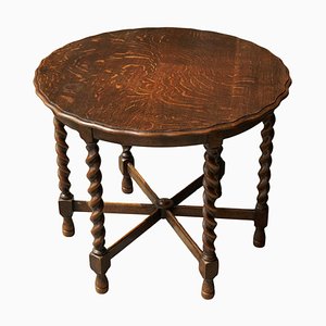 Antique Six Legged Side or Gueridon Table in Oak with Scalloped Top, 1890s-FEW-2024218