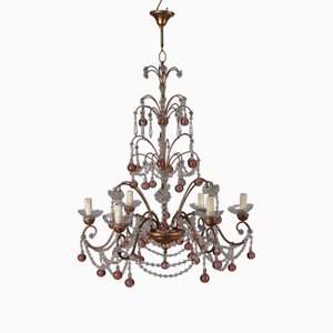 Antique Six-Light Chandelier in Metal and Glass-VMM-2033301