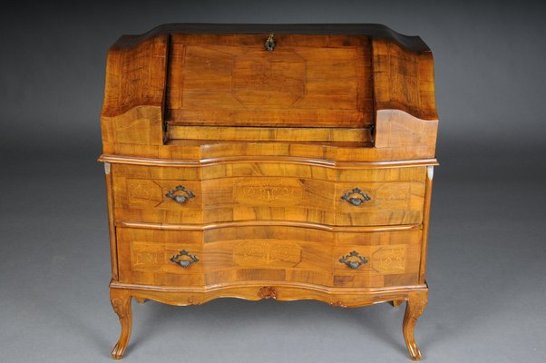 Antique Slanted Flap Secretary in Walnut Veneer-FLW-1765792