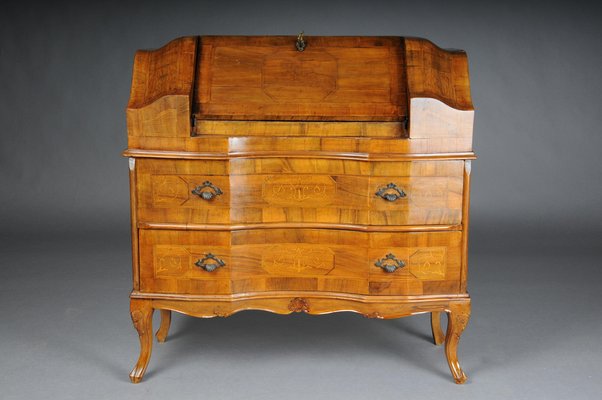 Antique Slanted Flap Secretary in Walnut Veneer-FLW-1765792