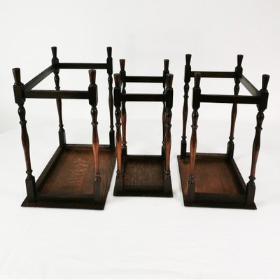 Antique Slide-in Side Tables, England, 1920s, Set of 3-ZTG-1784536