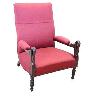 Antique Sold Walnut Armchair, 1840s-DCO-1363919