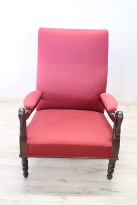 Antique Sold Walnut Armchair, 1840s-DCO-1363919