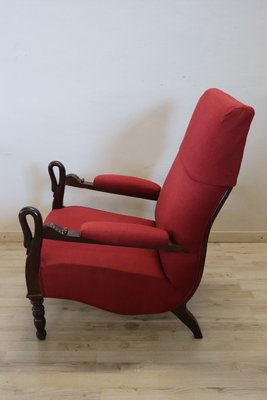 Antique Sold Walnut Armchair, 1840s-DCO-1363919