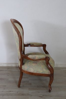 Antique Sold Walnut Armchair, 1850s-DCO-1287014