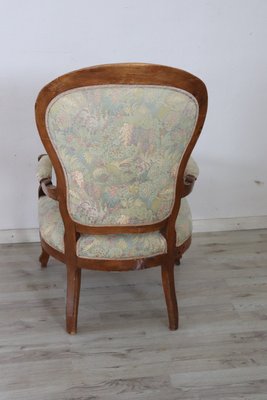 Antique Sold Walnut Armchair, 1850s-DCO-1287014