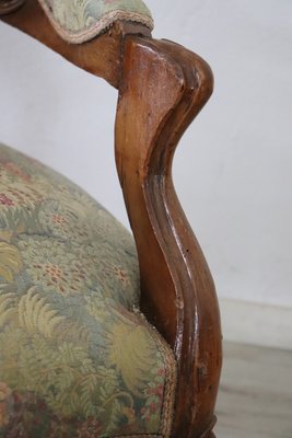 Antique Sold Walnut Armchair, 1850s-DCO-1287014