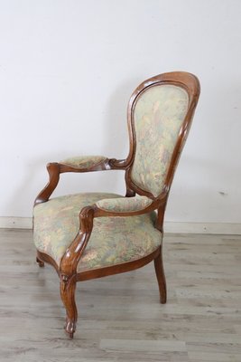 Antique Sold Walnut Armchair, 1850s-DCO-1287014