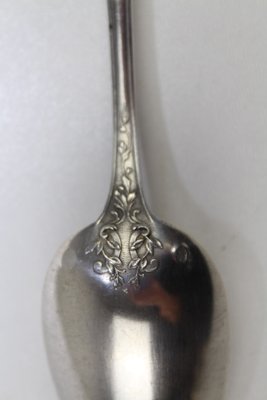 Antique Solid Silver Soup Spoons, 1900s, Set of 12-ZWH-584797