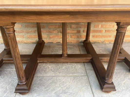 Antique Spanish Carved Church Table or Altar with Wood Stretchers-NOU-769715