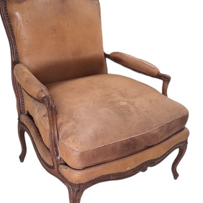 Antique Spanish Leather Upholstered Club Armchairs, Late 19th Century, Set of 2-TCS-1784174