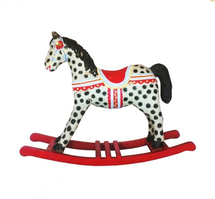 Antique Spanish Mache Paper Rocking Horse-ODB-733400