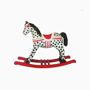 Antique Spanish Mache Paper Rocking Horse-ODB-733400