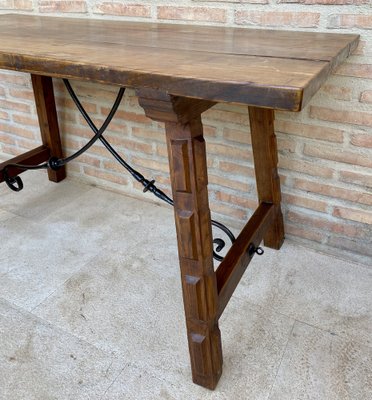 Antique Spanish Oak Work Table, 1800s-NOU-1726547