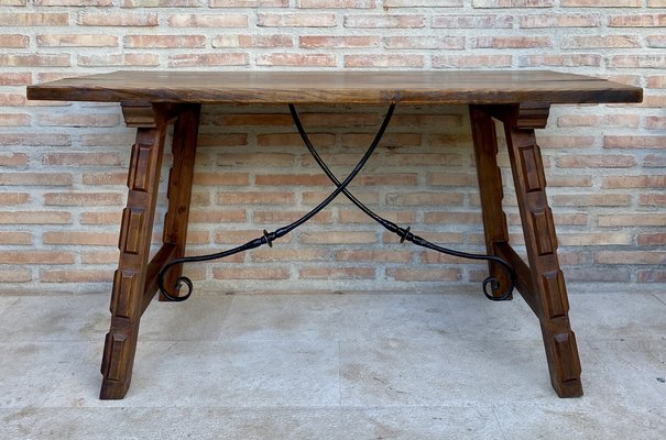 Antique Spanish Oak Work Table, 1800s-NOU-1726547