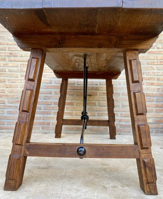 Antique Spanish Oak Work Table, 1800s-NOU-1726547