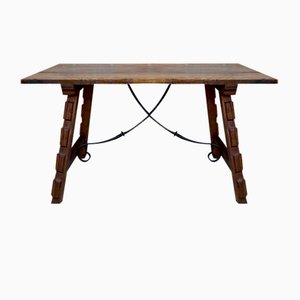 Antique Spanish Oak Work Table, 1800s-NOU-1726547