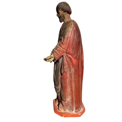 Antique Spanish School Wood Carving of St. Joseph with Polychrome, 19th Century-TCS-1816432