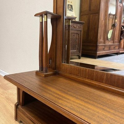 Antique Standing Mirror in Walnut, 1930s-ALF-2033514