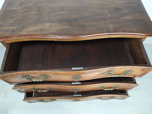 Antique Style Chest of Drawers in Carved Walnut, 1950s-EAD-1716646