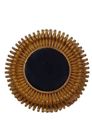 Antique Sun Mirror with Brass Frame-TCS-1249065