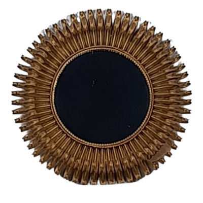 Antique Sun Mirror with Brass Frame-TCS-1249065